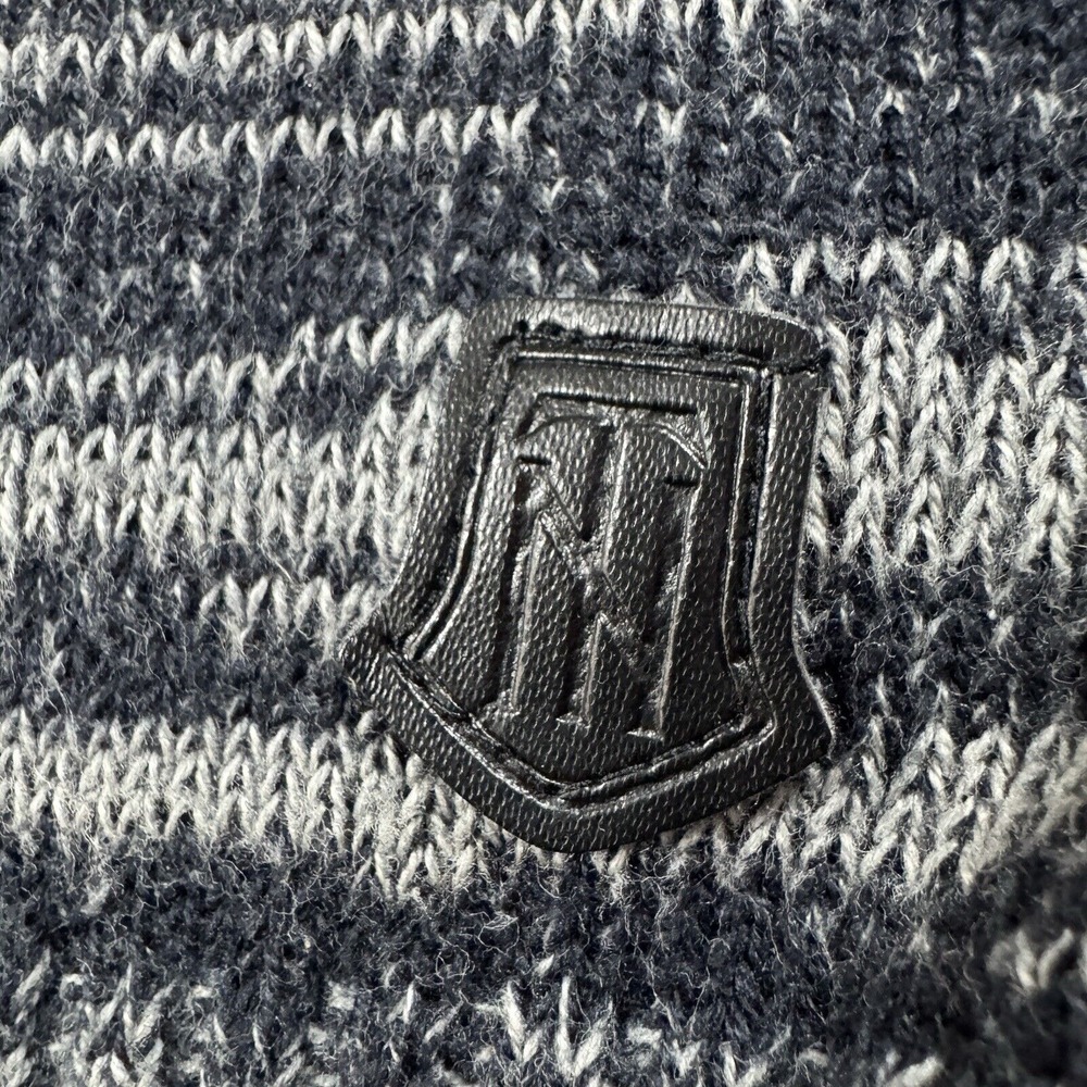 Trash Nouveau Sweater Mens Small Zip‎ Cowl Neck Gray Marled Knit - Picture 8 of 12